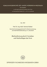 Prof. Dr.-Ing. habil. Gerhard Oehler (auth.) — Blechumformung durch Vorziehen und Nachschlagen der Form