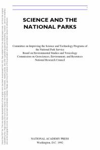 National Research Council; Division on Earth and Life Studies; Environment and Resources Commission on Geosciences; Committee on Improving the Science and Technology Programs of the National Park Service — Science and the National Parks