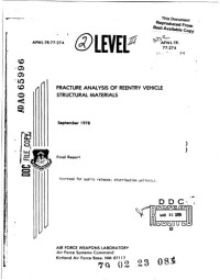 various — Fracture Analysis of Reentry Vehicle Structural Materials