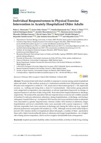 Pedro L. Valenzuela, Javier Ortiz-Alonso, Natalia Bustamante-Ara, María T. Vidán — Individual Responsiveness to Physical Exercise Intervention in Acutely Hospitalized Older Adults