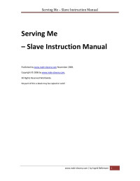 Any Authorised User — Microsoft Word - Serving Me - Slave Instruction Manual v1.0 November 2008