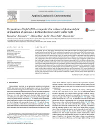 Baojun Liu & Xinyong Li & Qidong Zhao & Jun Ke & Moses Tadé & Shaomin Liu — Preparation of AgInS2/TiO2 composites for enhanced photocatalytic degradation of gaseous o-dichlorobenzene under visible light