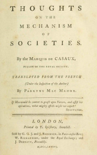 marquis de Charles Casaux — Thoughts on the mechanism of societies