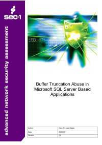 Gary Oleary-Steele — Buffer Truncation Abuse In Microsoft SQL Server Based Applications