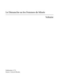 Voltaire — Le Dimanche ou les Femmes de Minée