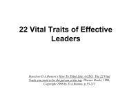 D.A. Benton — 22 Vital Traits of Effective (PPP)