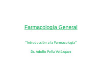 Desconocido — 02. INTRODUCCION A LA FARMACOLOGIA (PRESENTACION) AUTOR DR. ADOLFO PENA VELAZQUEZ