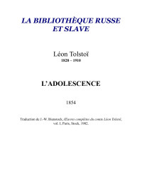 Tolstoï, Léon — L'Adolescence