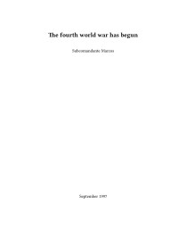 Subcomandante Marcos — fourth world war has begun