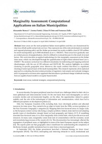 Alessandro Marucci, Lorena Fiorini, Chiara Di Dato, Francesco Zullo — Marginality Assessment: Computational Applications on Italian Municipalities