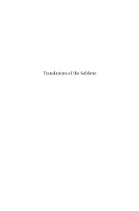 van Eck, Caroline A.; Bussels, Stijn; Delbeke, Maarten — Translations of the Sublime