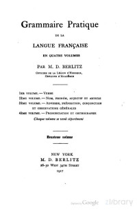 M.D. Berlitz — Grammaire Pratique de la Langue Française vol 2