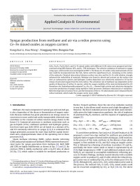 Kongzhai Li; Hua Wang; Yonggang Wei; Dongxia Yan — Syngas production from methane and air via a redox process using Ceâ€“Fe mixed oxides as oxygen carriers