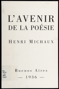 Michaux, Henri, 1899- — L'avenir de la poésie