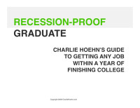Charles Hoehn — Recession Proof Graduate Workbook