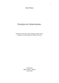 Júlio Claudionor Fófano Júnior — Príncípios do Uniãocionismo.