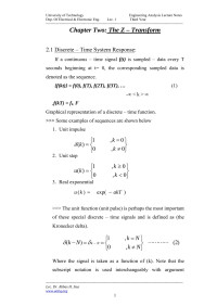 user — Chapter Two: The Z – Transform