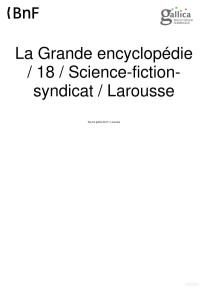 Divers — Science-Fiction - Syndicat (La Grande Encyclopédie Larousse 18)