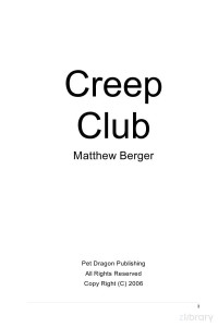 Matthew Berger — Creep Club