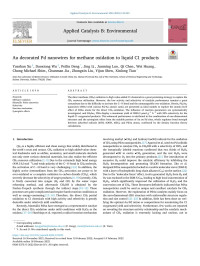 Yueshan Xu — Au decorated Pd nanowires for methane oxidation to liquid C1 products