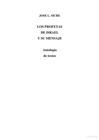 José Luis Sicre — Los Profetas de Israel