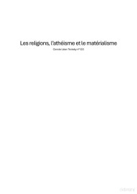 Cercle Léon Trotsky — Les religions, l'athéisme et le matérialisme