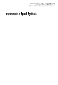 E. Keller, et al, eds. — Improvements in Speech Synthesis