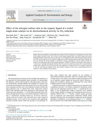 Hyeonuk Choi — Effect of the nitrogen/carbon ratio in the organic ligand of a nickel single-atom catalyst on its electrochemical activity in CO2 reduction