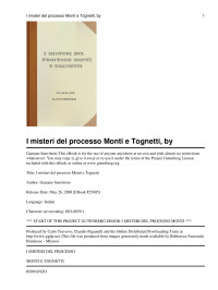 Unknown — I misteri del processo Monti e Tognetti
