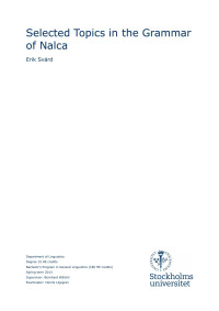 Erik Svärd — Selected Topics in the Grammar of Nalca