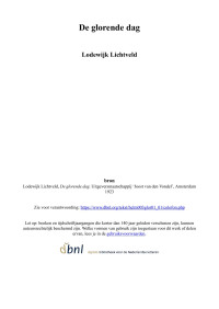 Lodewijk Lichtveld — De glorende dag