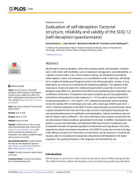 Carlos Sirvent, Juan Herrero, María de la Villa Moral, Francisco Javier Rodríguez — Evaluation of self-deception: Factorial structure, reliability and validity of the SDQ-12 (self-deception questionnaire)