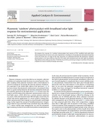 Sammy W. Verbruggen & Maarten Keulemans & Bart Goris & Natan Blommaerts & Sara Bals & Johan A. Martens & Silvia Lenaerts — Plasmonic ‘rainbow’ photocatalyst with broadband solar light response for environmental applications