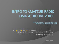 Doug P — INTRO TO AMATEUR RADIO DMR & DIGITAL VOICE