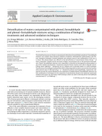 J.A. Ortega Méndez & J.A. Herrera Melián & J. Araña & J.M. Doña Rodríguez & O. González Díaz & J. Pérez Peña — Detoxification of waters contaminated with phenol, formaldehyde and phenol–formaldehyde mixtures using a combination of biological treatments and advanced oxidation techniques