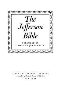 Thomas Jefferson — The Jefferson Bible