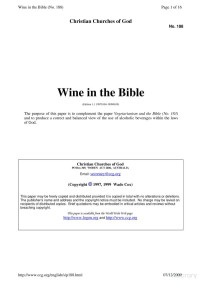 unknown — Wine in the Bible (Christian Churches of God)