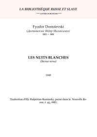 BRS — Dostoievski - Les Nuits blanches