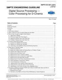 SMPTE ENGINEERING GUIDELINE — Digital Source Processing — Color Processing for D-Cinema