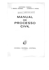 Antunes Varela — Manual de Processo Civil