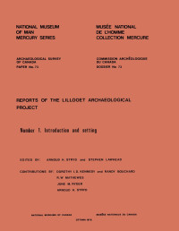 Arnoud Stryd — Reports of the Lillooet Archaeological Project: 1. Introduction and Setting