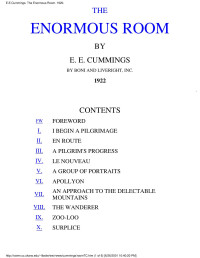 e. e. cummings — The Enormous Room - Seven Poems