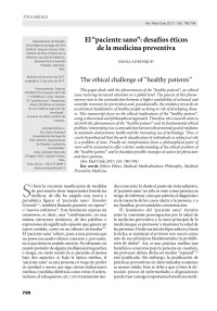 Desconocido — 24. EL “PACIENTE SANO”, DESAFIOS ETICOS DE LA MEDICINA PREVENTIVA (ARTICULO) AUTOR DIANA AURENQUE