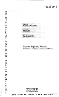 Manuel Barejano Sánchez — Obligaciones Civiles, 6a. Ed. (Chile)