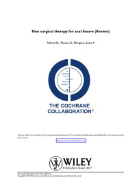 Nelson RL, Thomas K, Morgan J, Jones A — Non surgical therapy for anal fissure