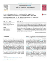 Luis Alberto Estudillo-Wong & Yun Luo & Jesús Adrián Díaz-Real & Nicolas Alonso-Vante — Enhanced oxygen reduction reaction stability on platinum nanoparticles photo-deposited onto oxide-carbon composites