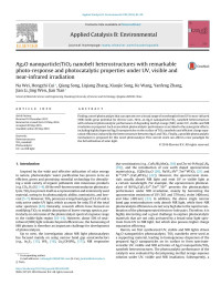 Na Wei & Hongzhi Cui & Qiang Song & Liqiang Zhang & Xiaojie Song & Ke Wang & Yanfeng Zhang & Jian Li & Jing Wen & Jian Tian — Ag2O nanoparticle/TiO2 nanobelt heterostructures with remarkable photo-response and photocatalytic properties under UV, visible and near-infrared irradiation