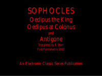 Jim Manis, ed.; Sophocles — Sophocles' Oedipus the King, Oedipus at Colon, and Antigone