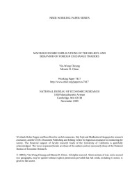 Yin-Wong Cheung ，Menzie D. Chinn — MACROECONOMIC IMPLICATIONS OF THE BELIEFS AND BEHAVIOR OF FOREIGN EXCHANGE TRADERS