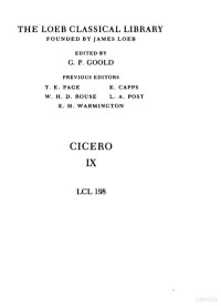 H. Grose Hodge (translator) — Cicero IX -- Pro Lege Manilia Pro Caecina Pro Cluentio Pro Rabirio Perduellionis Reo